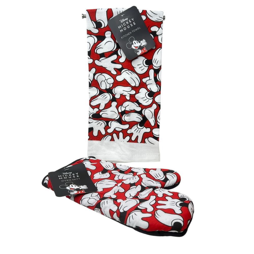 Mickey Mouse Magic Hands Oven Mitt and Kitchen Towel - NWT